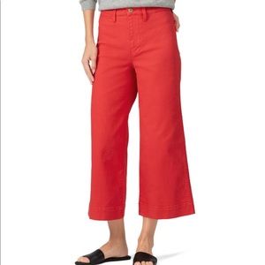 Madewell Wide-Leg Crop Pants, Red, size 31
